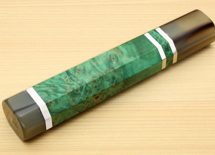 Yoshihiro Stabilized Maple Burl with Water Buffalo Horn Bolster for Gyuto Chef Knife