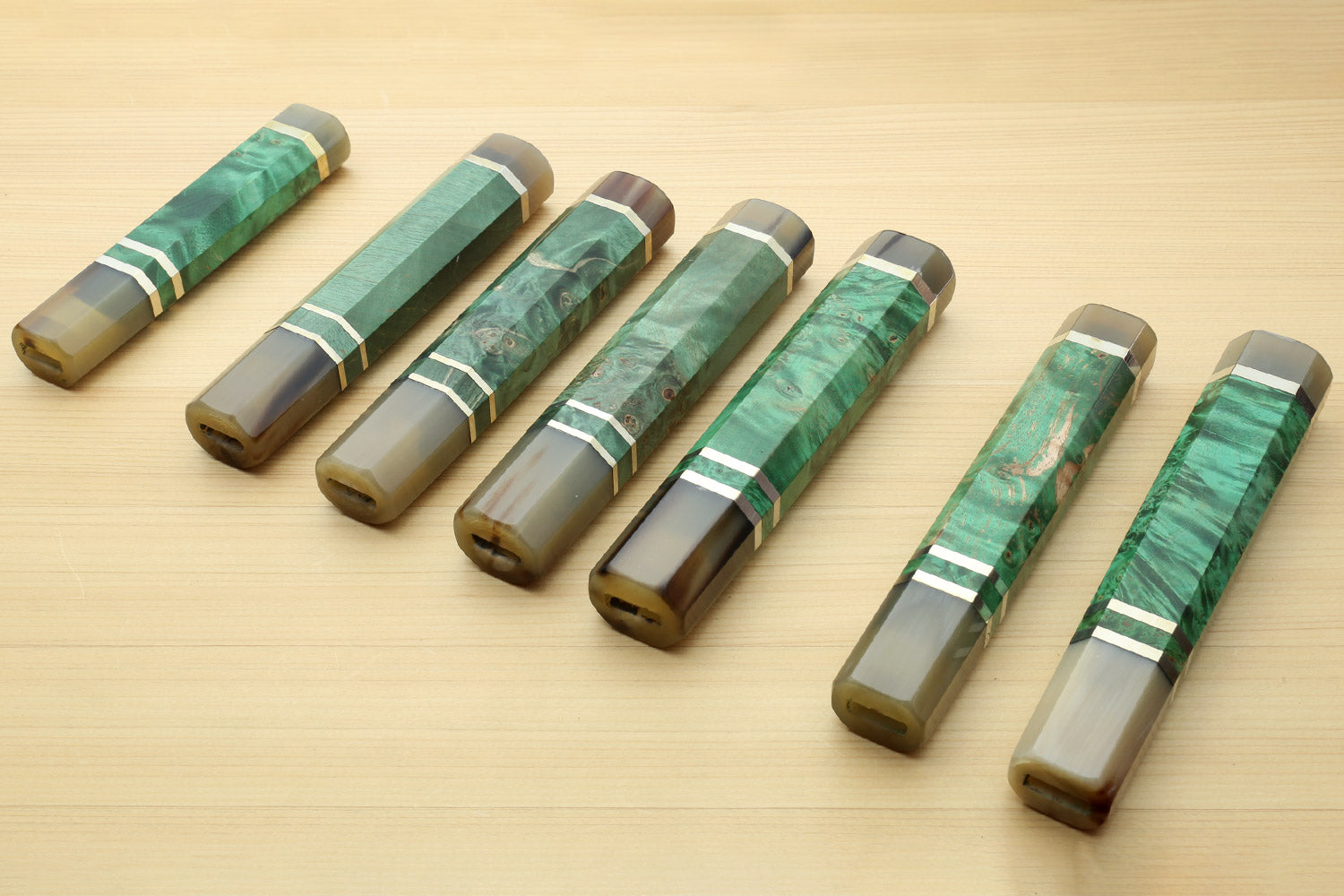 Yoshihiro Stabilized Maple Burl with Water Buffalo Horn Bolster for Gyuto Chef Knife