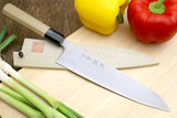 Yoshihiro White Steel #1 Stainless Clad Gyuto Chefs Knife with Magnolia Wood Handle