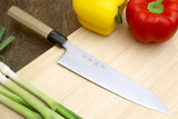 Yoshihiro White Steel #1 Stainless Clad Gyuto Chefs Knife with Magnolia Wood Handle