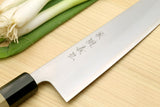 Yoshihiro White Steel #1 Stainless Clad Gyuto Chefs Knife with Magnolia Wood Handle