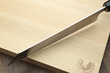 Yoshihiro White Steel #1 Stainless Clad Kiritsuke Chefs Knife with Magnolia Wood Handle