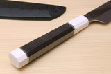 Yoshihiro VG-10 Honyaki Sakimaru Takobiki Japanese Sushi Sashimi Knife with Double Nickel Silver Ring Corian Ebony Handle