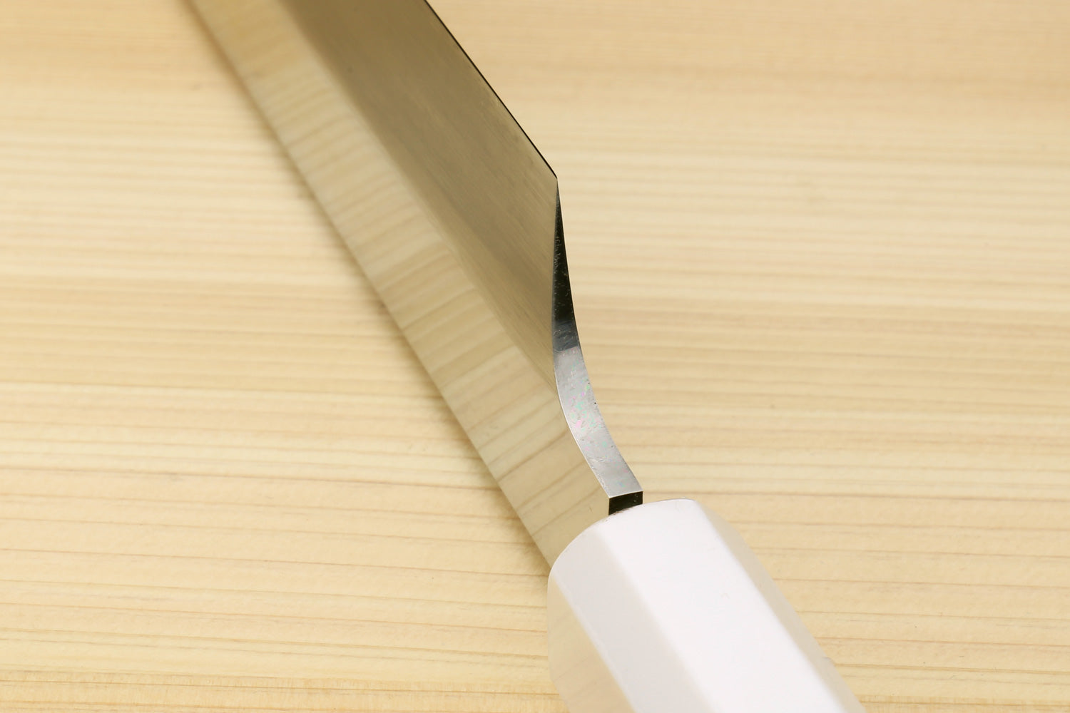 Yoshihiro VG-10 Honyaki Yanagi Kiritsuke Japanese Sushi Sashimi Knife with Double Nickel Silver Ring Corian Ebony Handle
