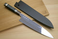 Yoshihiro Mizu Honyaki Shiroko White Steel #1 Mirror Polished Namiukashi Gyuto Japanese Chef Knife with Triple Ring Ocean Blue Handle (Blade Length 10.5" (270mm))