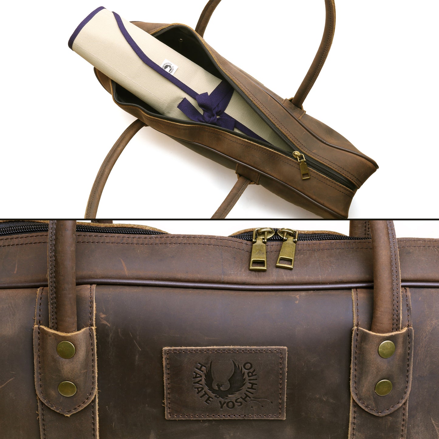 Yoshihiro Genuine Natural Leather Knife Culinary Bag (Brown)