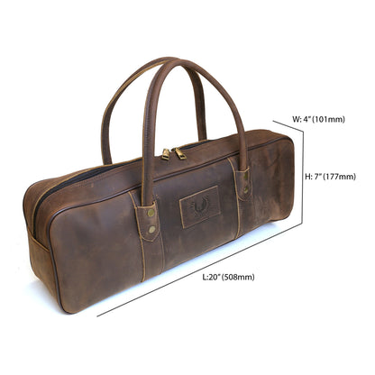 Yoshihiro Genuine Natural Leather Knife Culinary Bag (Brown)