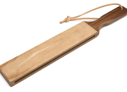 Yoshihiro Cutlery Two-Sided Leather Strop with Wooden Handle