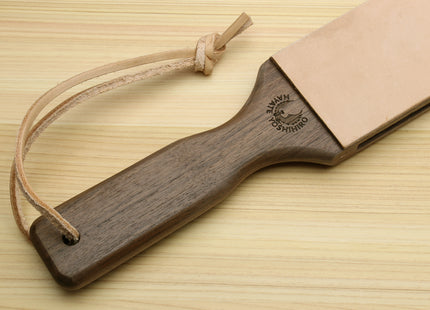 Yoshihiro Cutlery Two-Sided Leather Strop with Wooden Handle