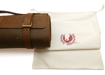 Yoshihiro Genuine Natural Leather Knife Culinary Roll Storage Bag Case Brown