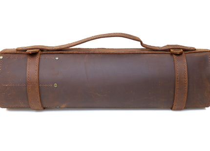 Yoshihiro Genuine Natural Leather Knife Culinary Roll Storage Bag Case Brown