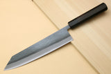Yoshihiro Kurouchi Black-Forged Blue Steel Stainless Clad Kiritsuke Multipurpose Chef Knife (Ebony Handle)