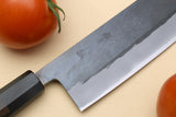 Yoshihiro Kurouchi Black-Forged Blue Steel Stainless Clad Nakiri Japanese Vegetable Knife (Rosewood Handle)