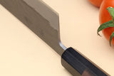 Yoshihiro Kurouchi Black-Forged Blue Steel Stainless Clad Nakiri Japanese Vegetable Knife (Rosewood Handle)