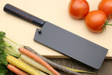 Yoshihiro Kurouchi Black-Forged Blue Steel Stainless Clad Nakiri Japanese Vegetable Knife (Rosewood Handle)
