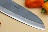 Yoshihiro Kurouchi Black-Forged Blue Steel Stainless Clad Santoku Multipurpose Knife (Ebony Handle)