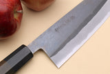 Yoshihiro Kurouchi Black-Forged Blue Steel Stainless Clad Santoku Multipurpose Knife (Shitan Handle)