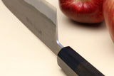 Yoshihiro Kurouchi Black-Forged Blue Steel Stainless Clad Santoku Multipurpose Knife (Shitan Handle)