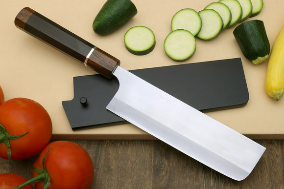 Yoshihiro White Steel #1 Stainless Clad Nakiri Vegetable Knife