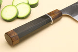 Yoshihiro Hayate ZDP-189 Super High Carbon Stainless Steel Nakiri Vegetable Chef Knife 7" (180mm) Premium Ebony wood Handle with Sterling Silver Nuri Saya Cover
