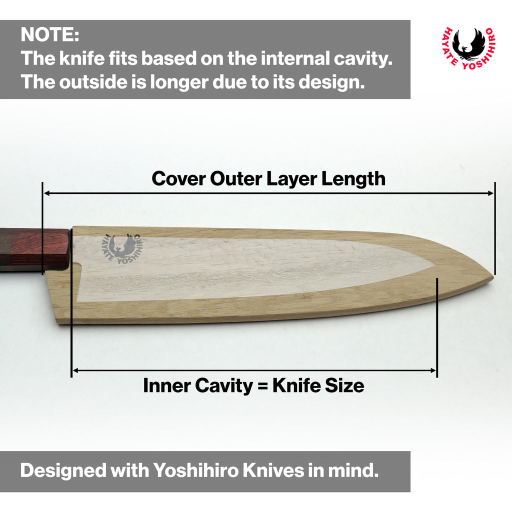 Yoshihiro Magnetic Oak Wood Saya Cover Blade Protector for Gyuto