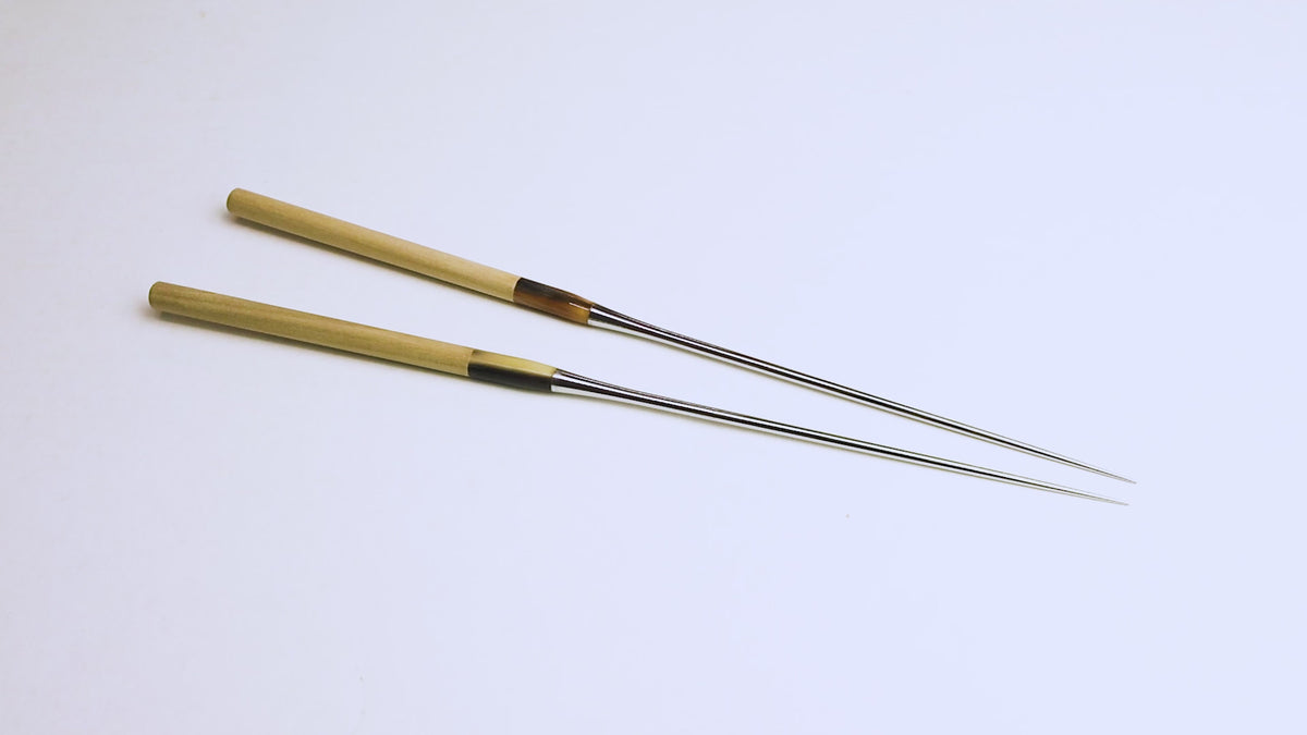 Yoshihiro Moribashi Chopsticks Pair Japanese Sushi Chefs Traditional Garnishing Plating Tweezers Magnolia Handle with Water Buffalo Horn Bolster