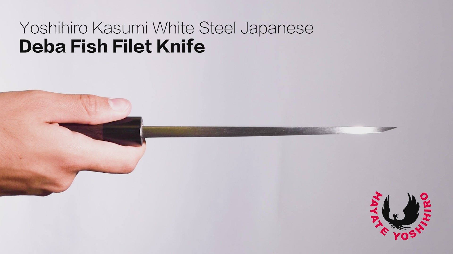 Yoshihiro Left Handed Kasumi White Steel Deba Fish Fillet Knife Shitan Handle