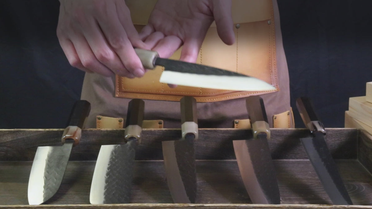 Yoshihiro Kurouchi Stainless Clad Nashiji High Performance SLD Nakiri Vegetable Knife