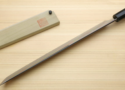 Yoshihiro Aonamiuchi Blue Steel #1 Mirror Polished Sakimaru Takobiki Sushi Sashimi Japanese Knife Ebony Handle