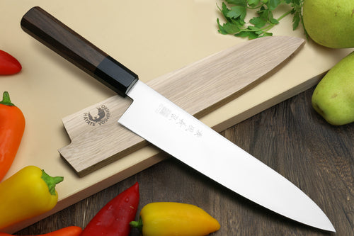 Yoshihiro AUS10 Ice Hardened Stainless Steel Gyuto Japanese Chef Knife Shitan Rosewood Handle