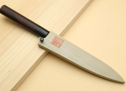 Yoshihiro Black Finish Blue Steel #2 Kurouchi Petty Shitan Handle with Magnolia Saya Cover