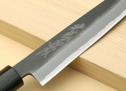 Yoshihiro Black Finish Blue Steel #2 Kurouchi Petty Shitan Handle with Magnolia Saya Cover