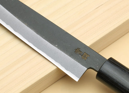 Yoshihiro Black Finish Blue Steel #2 Kurouchi Petty Shitan Handle with Magnolia Saya Cover