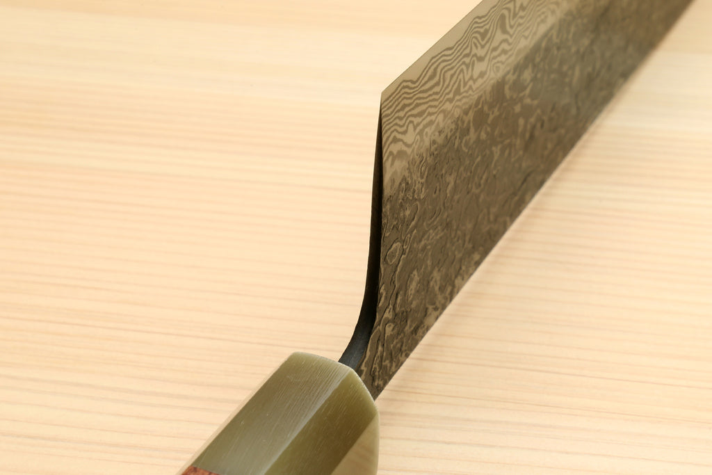Yoshihiro Black-Forged High Performance SLD Damascus Steel Masashi Nakiri Vegetable knife Ironwood Handle