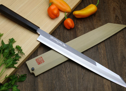 Yoshihiro Ginsan Mirror Polished Stain Resistant Steel Yanagi Kiritsuke Sushi Sashimi Japanese Knife