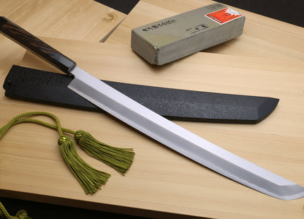 Yoshihiro Ginsan Stain Resistant Steel Maguro Bocho Tuna Knife (Sakimaru Takobiki Style) *Blade Length 390mm 15"