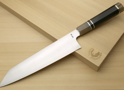 Yoshihiro HAP40 High Speed Stainless Steel Kiritsuke Multipurpose Chefs Knife Triple Ring Ebony Handle