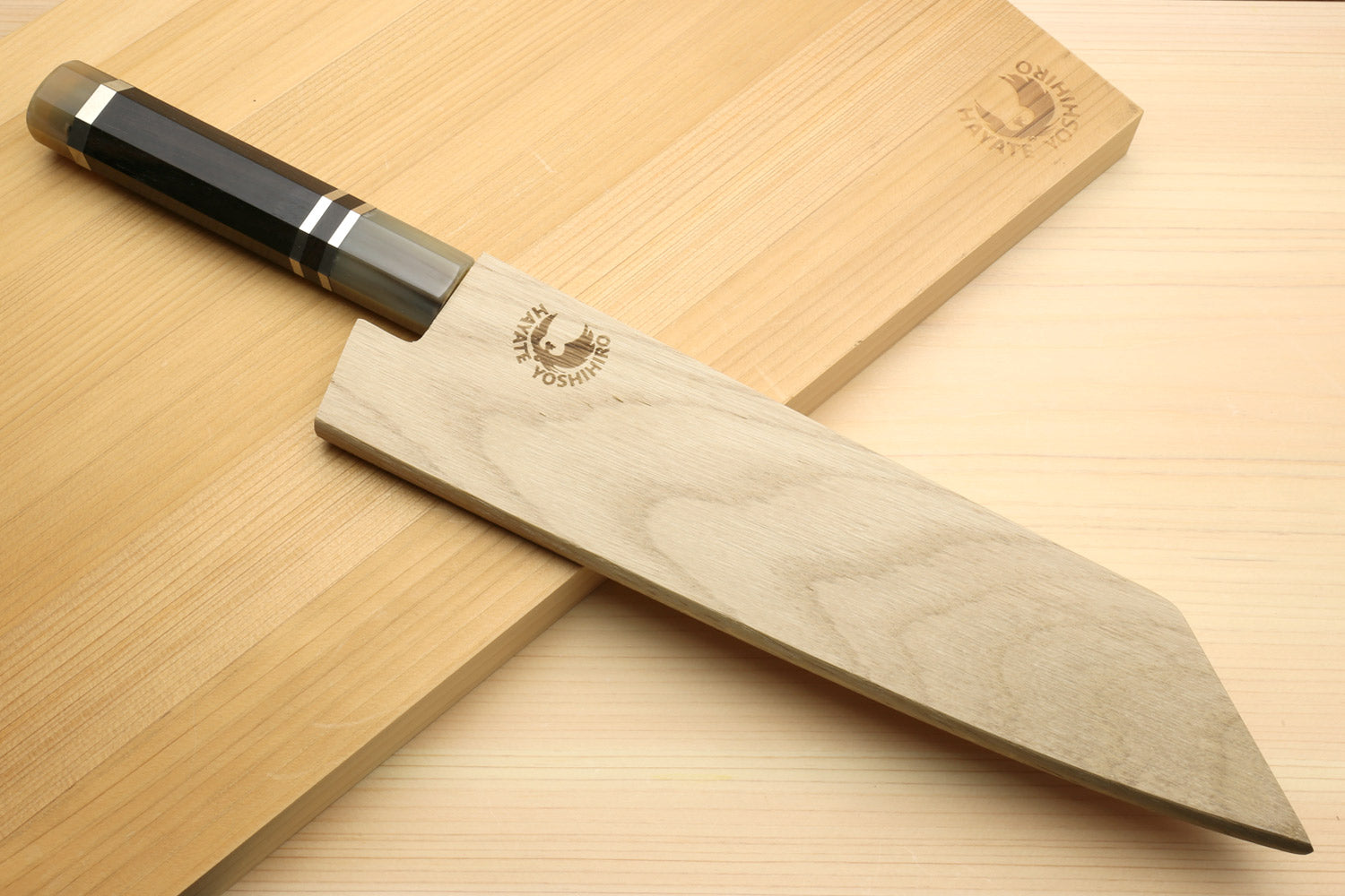 Yoshihiro HAP40 High Speed Stainless Steel Kiritsuke Multipurpose Chefs Knife Triple Ring Ebony Handle