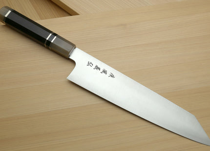 Yoshihiro HAP40 High Speed Stainless Steel Kiritsuke Multipurpose Chefs Knife Triple Ring Ebony Handle