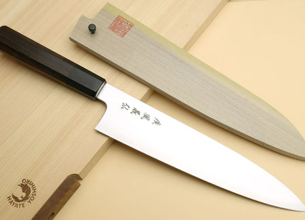Yoshihiro Hayate ZDP-189 Super High Carbon Stainless Steel Damascus Gyuto Chef Knife Octagonal Ebony Wood Handle with Triple Ring