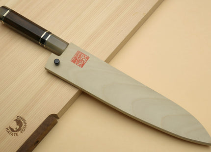 Yoshihiro Hayate ZDP-189 Super High Carbon Stainless Steel Damascus Gyuto Chef Knife Octagonal Ebony Wood Handle with Triple Ring