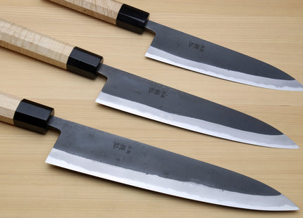 Yoshihiro High Carbon Blue Steel #2 Kurouchi Gyuto Japanese Multipurpose Knife with Kaede Handle