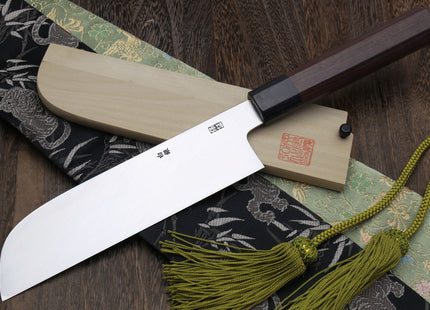 Yoshihiro Hongasumi Ginsan (Hakugin) High Carbon Stain Resistant Kama Usuba Traditional Japanese Vegetable Chopping Chef Knife Shitan Handle