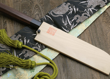 Yoshihiro Hongasumi Ginsan (Hakugin) High Carbon Stain Resistant Kama Usuba Traditional Japanese Vegetable Chopping Chef Knife Shitan Handle