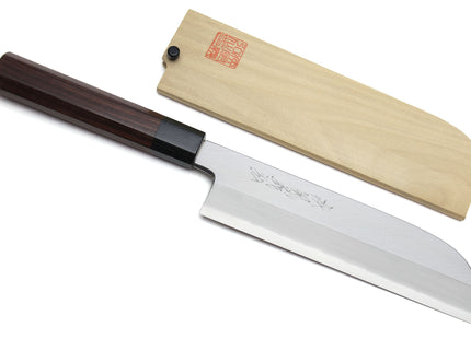 Yoshihiro Hongasumi Ginsan (Hakugin) High Carbon Stain Resistant Kama Usuba Traditional Japanese Vegetable Chopping Chef Knife Shitan Handle