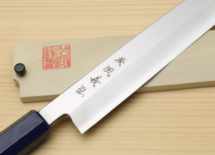 Yoshihiro Inox Stainless Steel Yanagi Sushi Sashimi Japanese Knife with Saya Cover - Handle Type A
