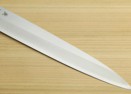 Yoshihiro Inox Stainless Steel Yanagi Sushi Sashimi Japanese Knife with Saya Cover - Handle Type A
