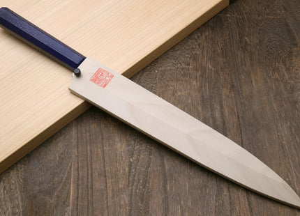 Yoshihiro Inox Stainless Steel Yanagi Sushi Sashimi Japanese Knife with Saya Cover - Handle Type A