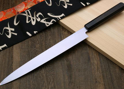 Yoshihiro Kasumi White Steel Yanagi Sushi Sashimi Japanese Knife Ebony Handle