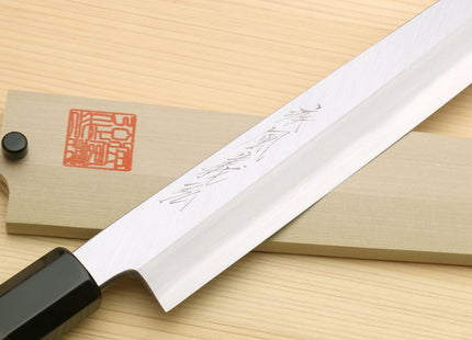 Yoshihiro Kasumi White Steel Yanagi Sushi Sashimi Japanese Knife Ebony Handle